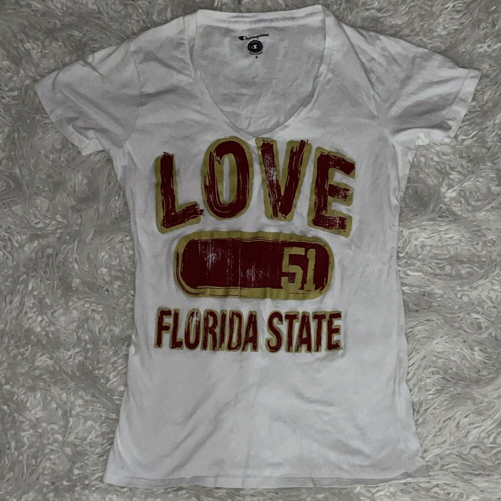 Champion Authentic Heritage Love Florida State Black T-Shirt Women's Small